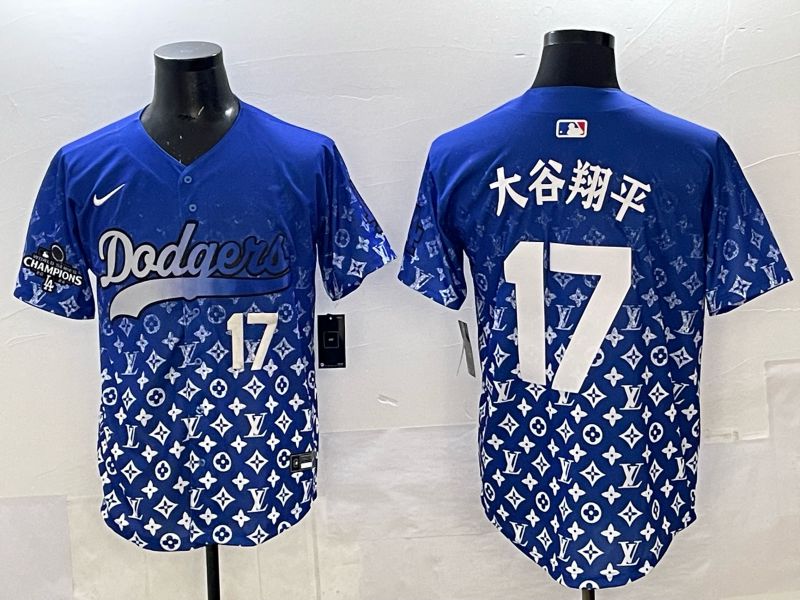 Men Los Angeles Dodgers 17 Ohtani Blue Nike 2025 MLB jersey 09